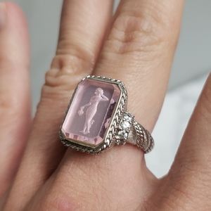 Judith Ripka Silver CZ Greek Goddess Pink Crystal